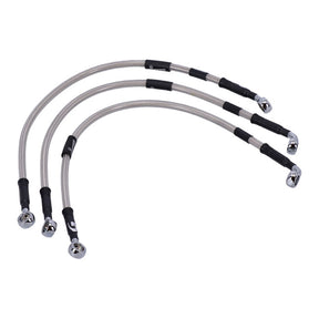 MCS by Goodridge brake line front, stainless clear coated BRAKE LINES Mcs