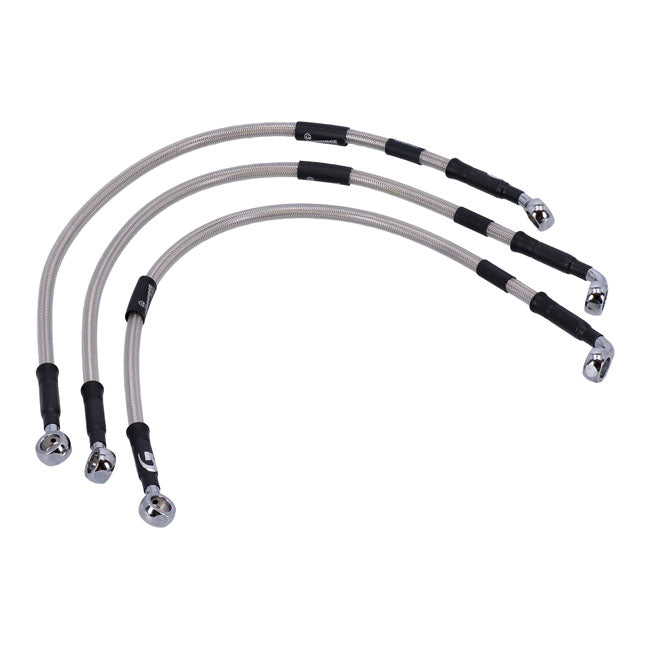MCS by Goodridge brake line front, stainless clear coated BRAKE LINES Mcs