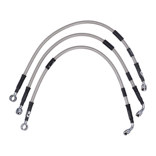 MCS by Goodridge brake line front, stainless clear coated BRAKE LINES Mcs