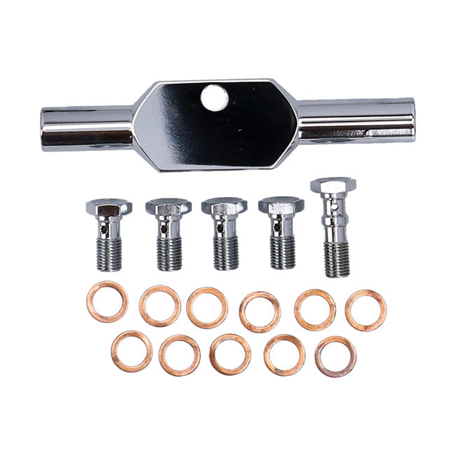 MCS by Goodridge brake line front, stainless clear coated BRAKE LINES Mcs