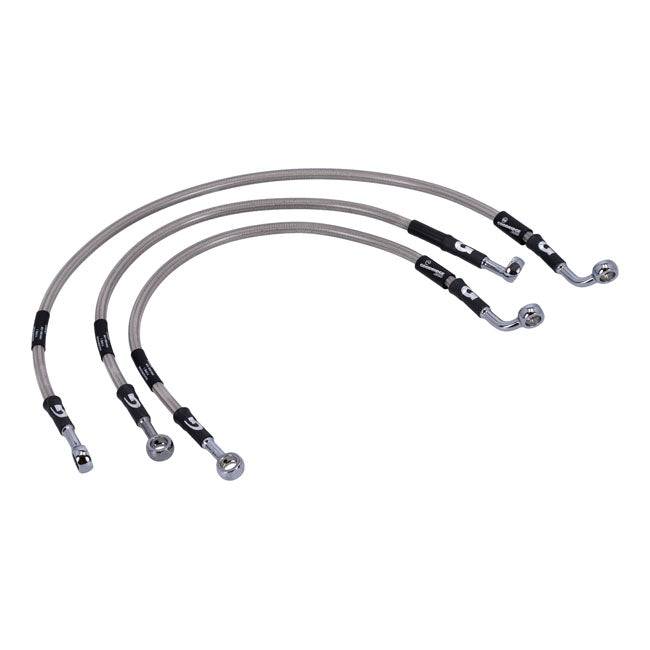 MCS by Goodridge brake line front, stainless clear coated BRAKE LINES Mcs