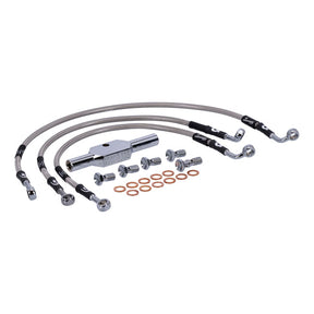 MCS by Goodridge brake line front, stainless clear coated BRAKE LINES Mcs