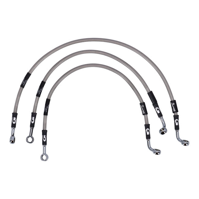 MCS by Goodridge brake line front, stainless clear coated BRAKE LINES Mcs