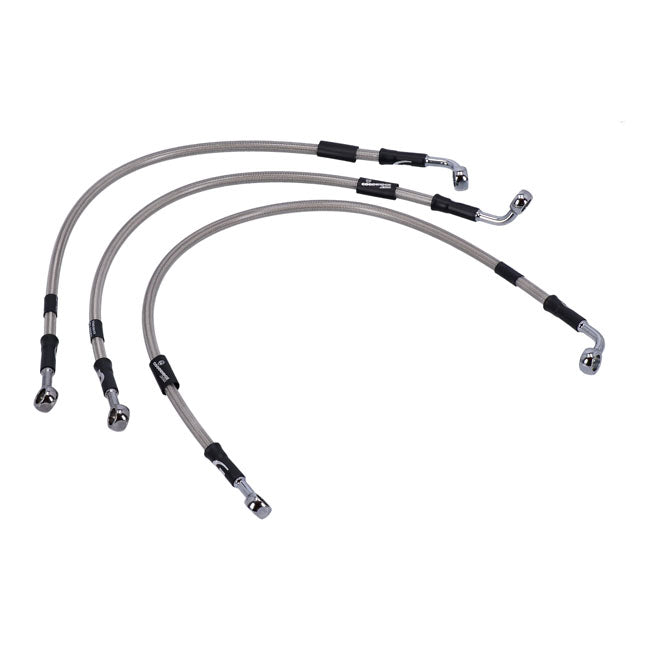 MCS by Goodridge brake line front, stainless clear coated BRAKE LINES Mcs