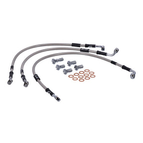 MCS by Goodridge brake line front, stainless clear coated BRAKE LINES Mcs