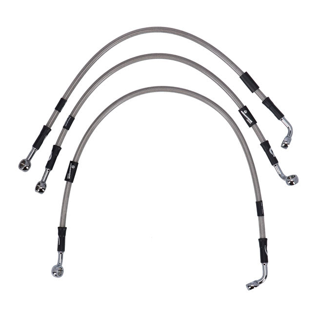 MCS by Goodridge brake line front, stainless clear coated BRAKE LINES Mcs