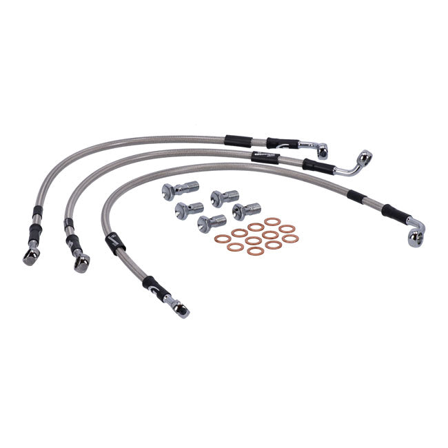 MCS by Goodridge brake line front, stainless clear coated BRAKE LINES Mcs
