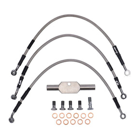 MCS by Goodridge brake line front, stainless clear coated BRAKE LINES Mcs