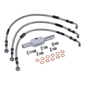 MCS by Goodridge brake line front, stainless clear coated BRAKE LINES Mcs