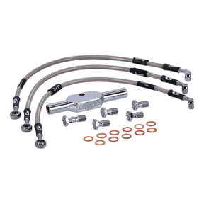 MCS by Goodridge brake line front, stainless clear coated BRAKE LINES Mcs