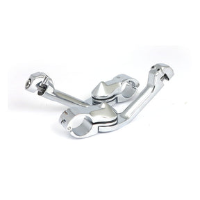 Engine Guard, Angled Foot Peg Mount Kit. Long. Chrome Footpegs Brackets Mcs
