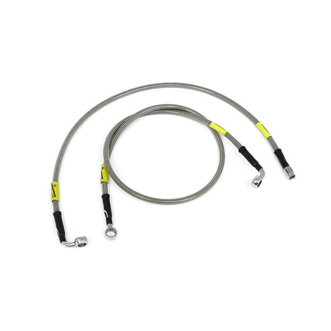MCS by Goodridge brake line front, stainless clear coated BRAKE LINES Mcs
