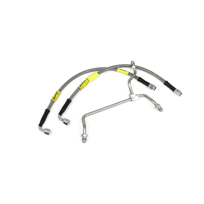 MCS by Goodridge brake line front, stainless clear coated BRAKE LINES Mcs