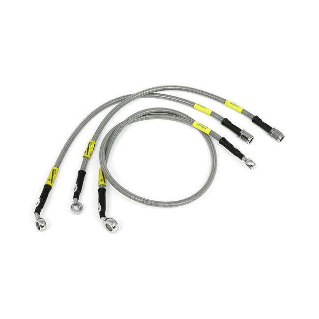MCS by Goodridge brake line front, stainless clear coated BRAKE LINES Mcs