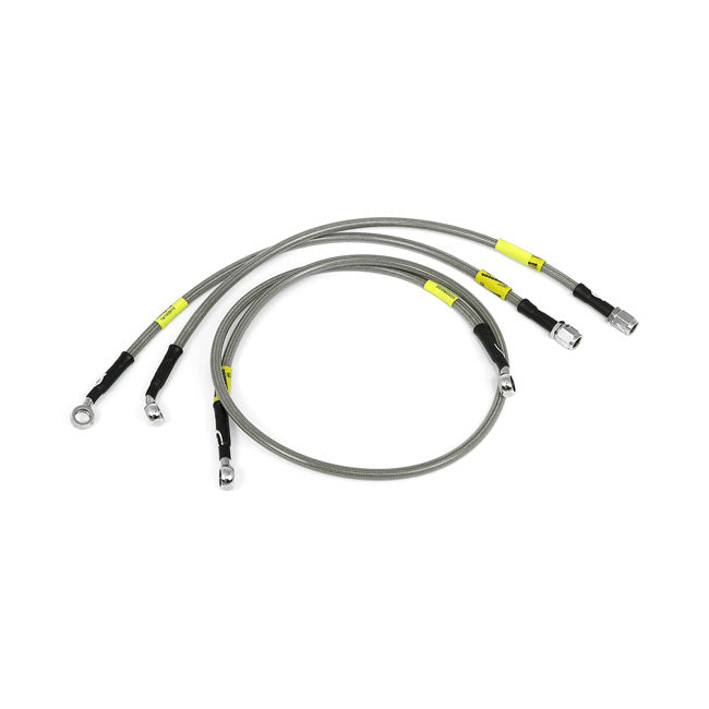 MCS by Goodridge brake line front, stainless clear coated BRAKE LINES Mcs