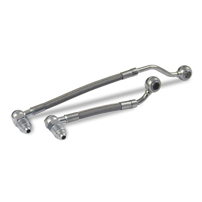 Goodridge Fuel Injection Line Kit Stainless Steel Chrome Harley Fuel Injection Line Kit Goodridge