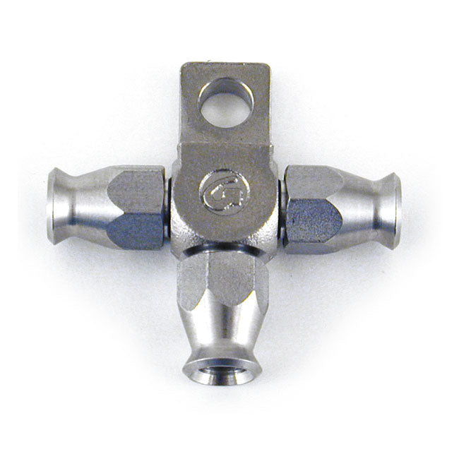 Goodridge t- fitting, 3 hose ends. High polished SS BRAKE LINE ADAPTER FITTINGS Goodridge