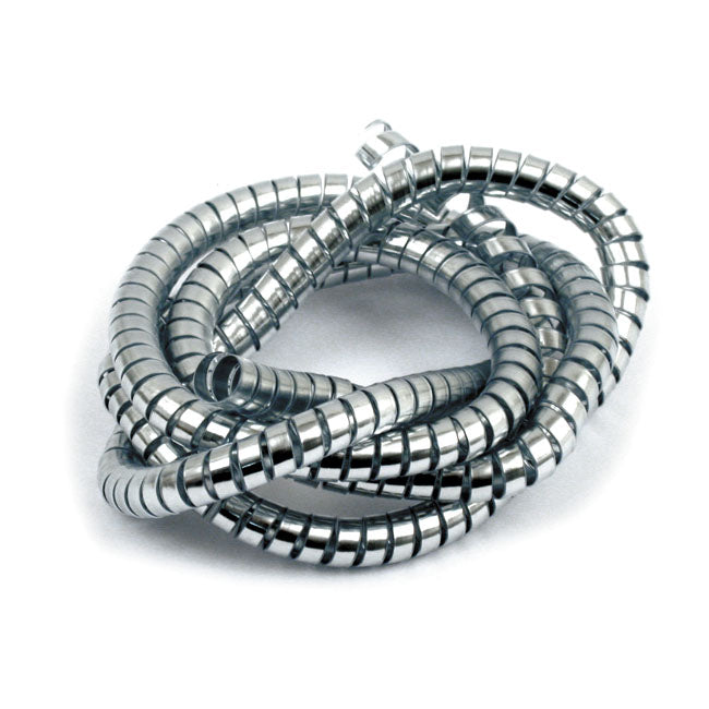 Chrome Cable & Wire Cover, 5ft. (150cm). 10mm Id Wiring Mcs
