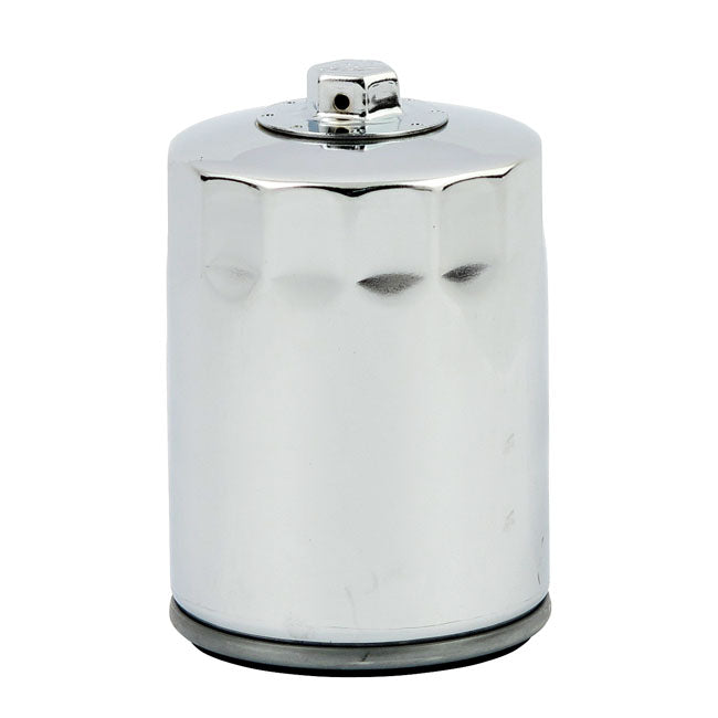 Mcs, Spin On Oil Filter, With Top Nut For M8. Chrome Oil Filters Mcs
