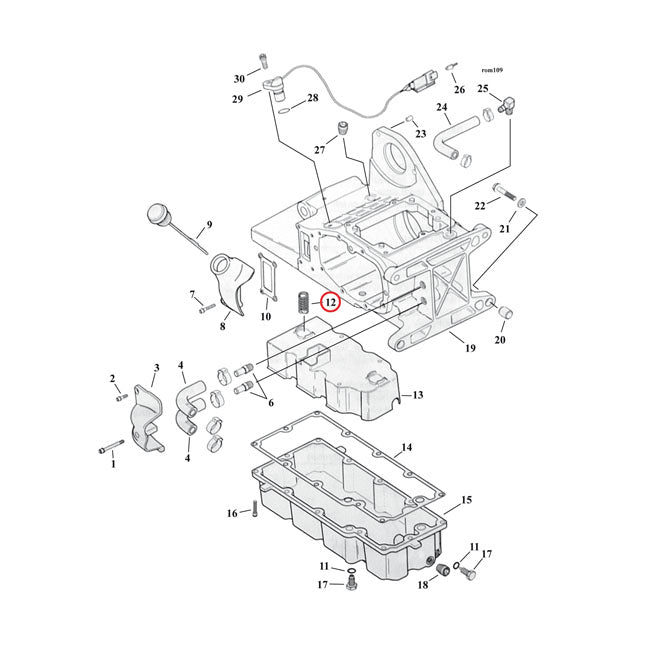 Spring, Baffle Oil Pan Oil Pan Mount Kits Mcs