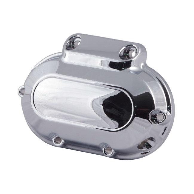 Transmission end cover smooth, cable clutch. Chrome TRANSMISSION END COVERS Mcs