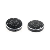 Cult-Werk, 2-piece fork tube cap bolt cover kit, Logo FORK CAPS Cult Werk
