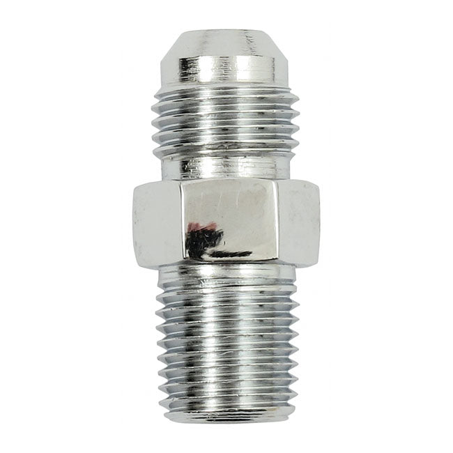 Goodridge, -6 JIC oil line fitting, 1/4". Straight. Chrome OIL LINE FITTINGS Goodridge