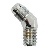 Goodridge, -6 JIC oil line fitting, 1/4". 45°. Chrome OIL LINE FITTINGS Goodridge