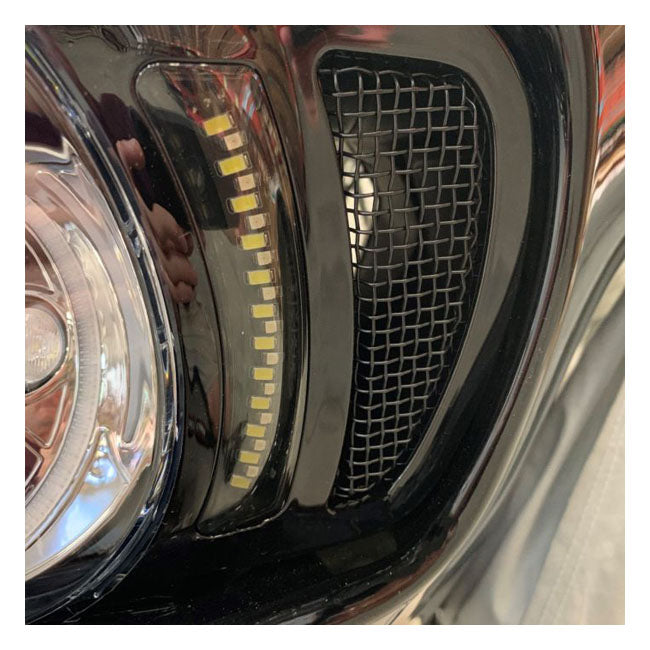 Custom Dynamics Vent Inserts LED Turn Signal, Gloss Black & Black - 15+ Touring Fairing Accents Custom Dynamics
