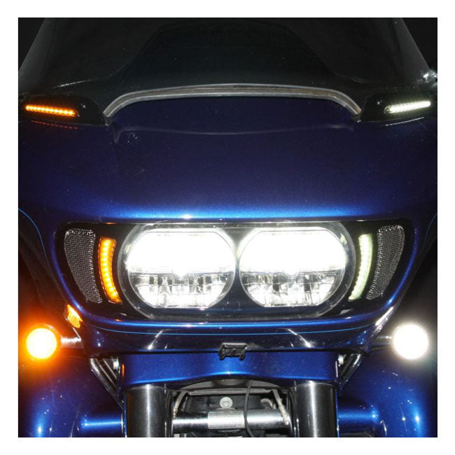 Custom Dynamics Vent Inserts LED Turn Signal, Gloss Black & Black - 15+ Touring Fairing Accents Custom Dynamics