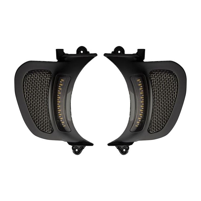 Custom Dynamics Vent Inserts LED Turn Signal, Gloss Black & Black - 15+ Touring Fairing Accents Custom Dynamics