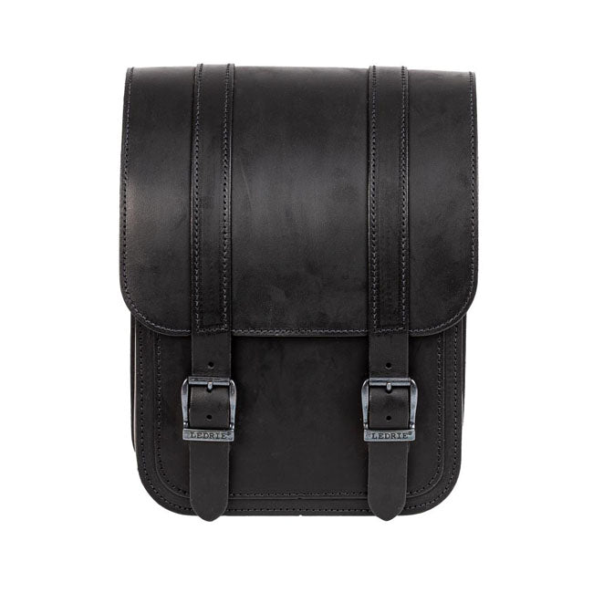 MCS, full leather swing arm bag left, 9 liter. Black TOURING LUGGAGE Mcs