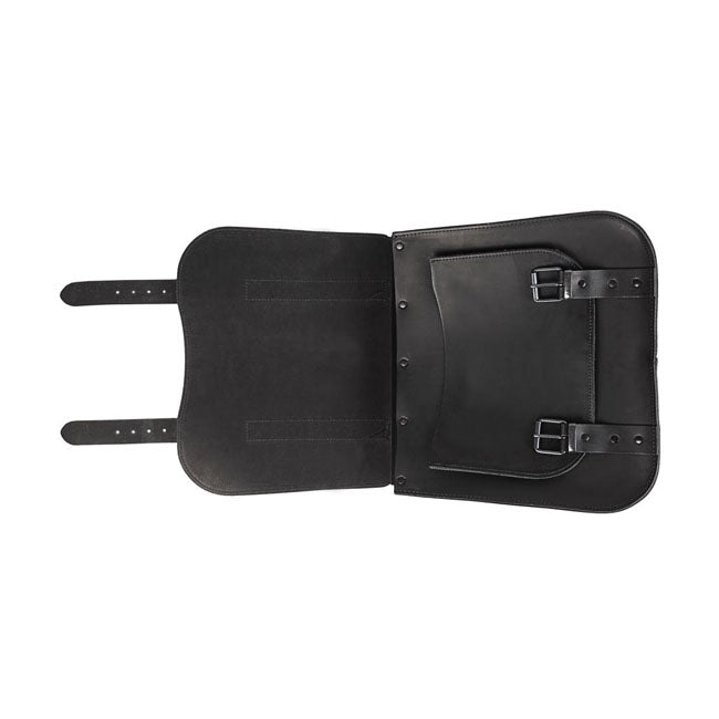 MCS, single leather saddlebag ''Postman''. 30 liters. Black Saddlebags Mcs