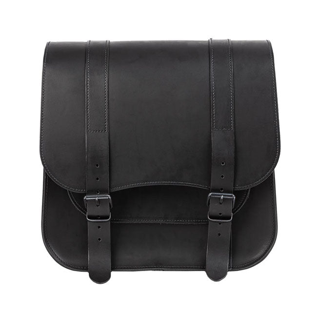 MCS, single leather saddlebag ''Postman''. 30 liters. Black Saddlebags Mcs