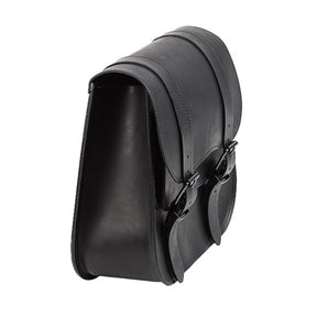 MCS, leather single saddlebag, 18 liter. Black Saddlebags Mcs