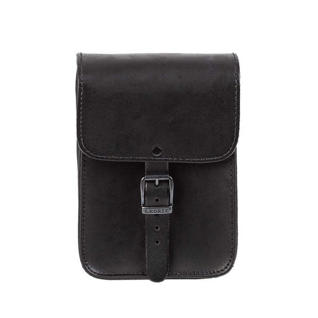 MCS, full leather sissy bar bag. Black TOURING LUGGAGE Mcs