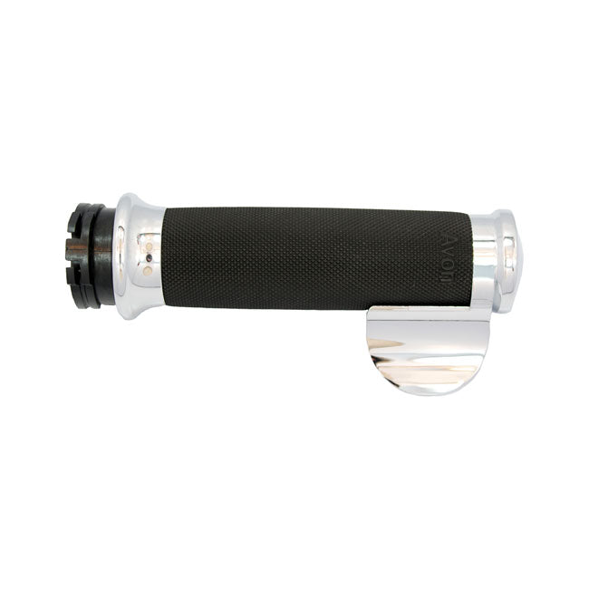 Avon Custom Contour grips, chrome/black rubber GRIPS Avon Grips