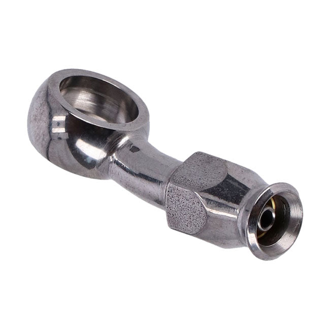 Goodridge, 7/16" (11mm) banjo fitting 20 degree bend. SS BANJO BOLTS Goodridge