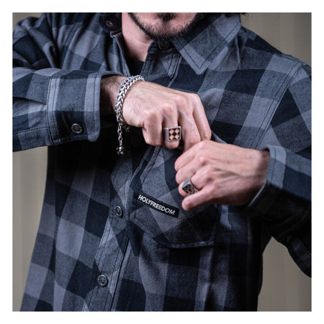 Holy Freedom Jessie James Flannel shirt grey/black SHIRTS Holy Freedom