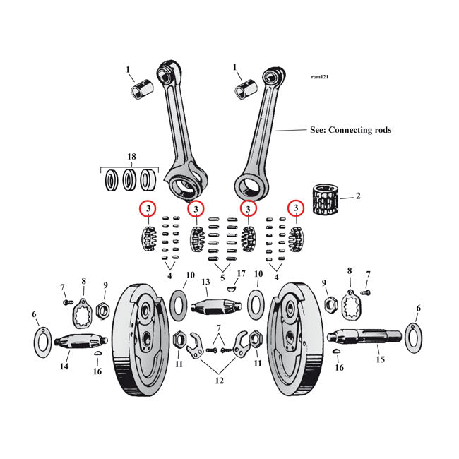 Retainer, Connecting Rod Rollers Connecting Rods Roller\Retainers Samwel