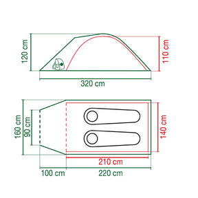Coleman Darwin 2+ tent dark grey/army green CAMPING AND OUTDOOR Coleman