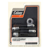 Colony, sprocket cover mount kit. Chrome Acorn SPROCKET COVER MOUNT KITS Colony