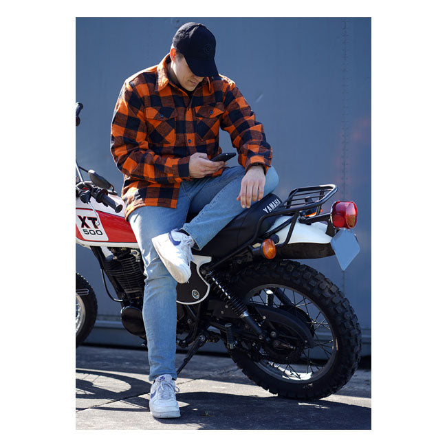Lumberjack flannel shirt checkered orange/black WORK SHIRTS Army Surplus