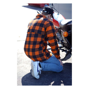 Lumberjack flannel shirt checkered orange/black WORK SHIRTS Army Surplus