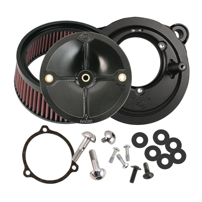 S&S Cycle Air Cleaner Kits Stealth W/O Cover For 58 Mm Throttle Hog Bodies Black Air Cleaner S&S Cycle