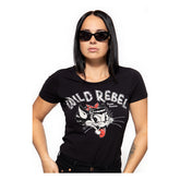 Queen Kerosin Wild Rebel t-shirt black T-Shirt King Kerosin