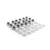 Gw, Shovel Rocker Box Top Nut Kit. Chrome, Low Crown Acorn Rocker Box Nut Kits Gardner Westcott