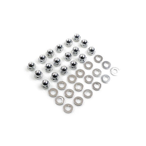 Gw, Shovel Rocker Box Top Nut Kit. Chrome, Low Crown Acorn Rocker Box Nut Kits Gardner Westcott