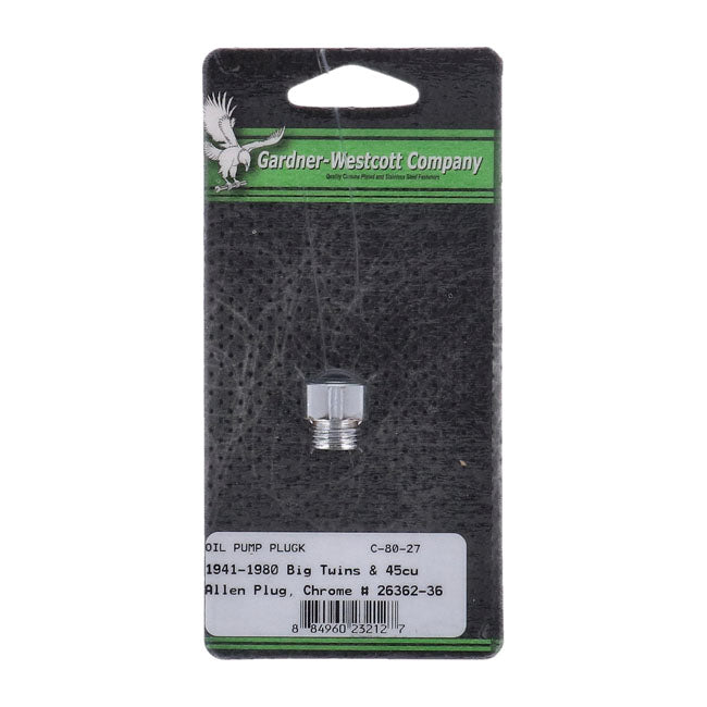 Plug Allen, Oil Pump Check Valve Oil Pump Parts Gardner Westcott