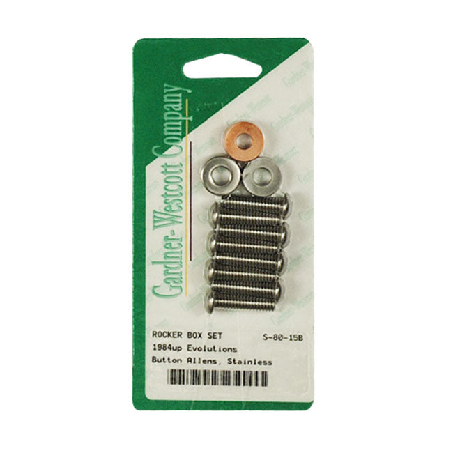 Gw, Rocker Box Top Bolt Kit. Buttonhead, Stainless Rocker Box Bolt Kits Gardner Westcott